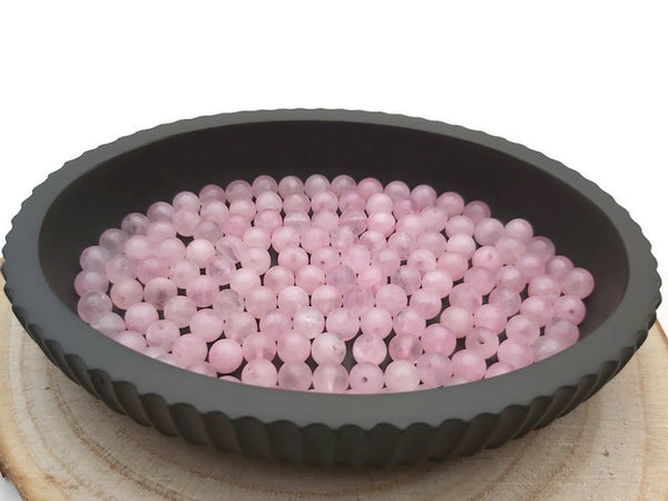 Quartz rose Grade A - 6 mm - 60 Perles