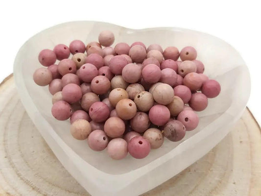 Rhodonite rose - 8 mm - 20/40 Perles Les Précieuses Perles