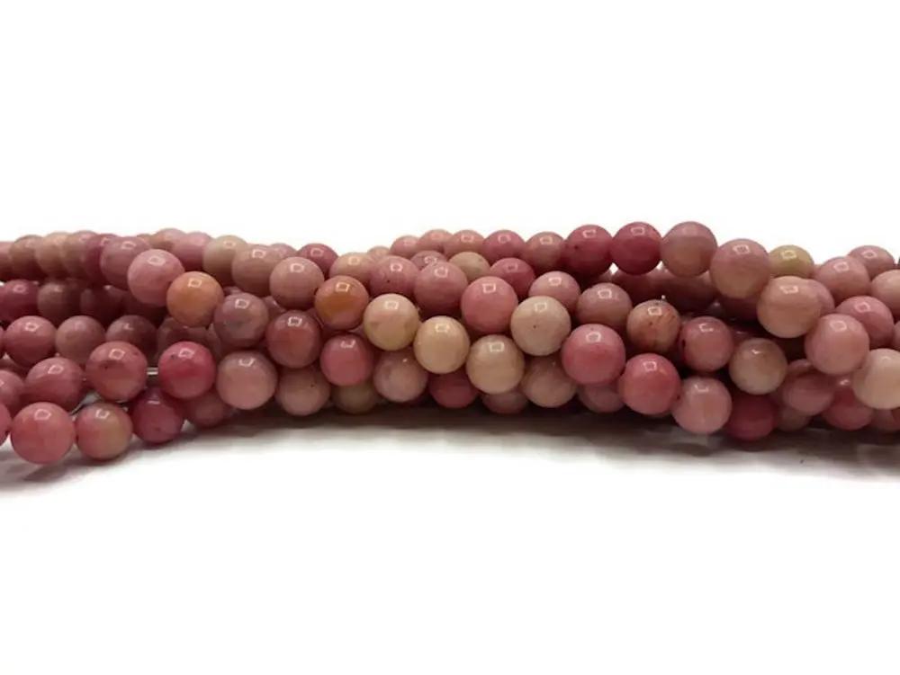 Rhodonite rose  - 6 mm - 30/60 Perles Les Précieuses Perles