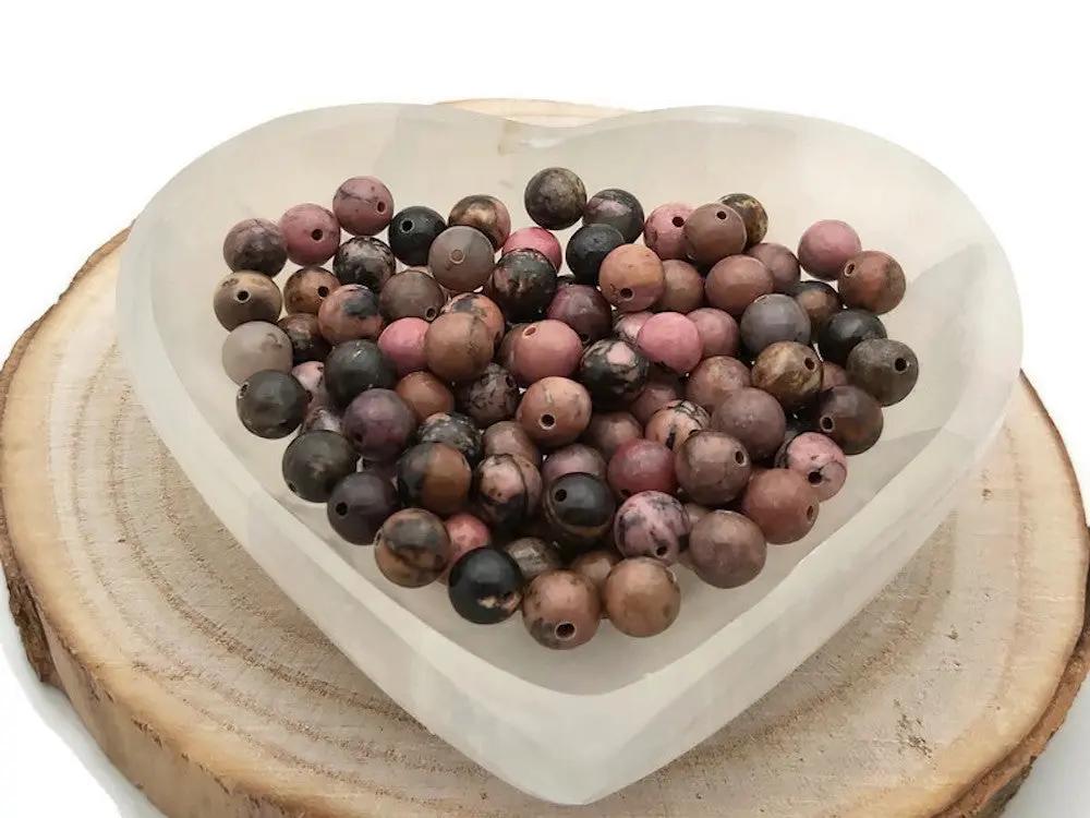 Rhodonite - 8 mm - 20/40 Perles Les Précieuses Perles