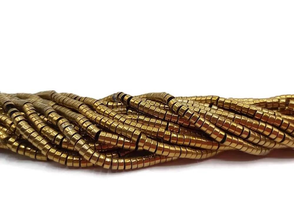 Hématite or synthétique - Rondelles Heishi de 4 x 2 mm - 50/100 Perles Les Précieuses Perles