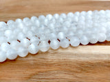 Sélénite Grade AAA - 8 mm - 20 Perles