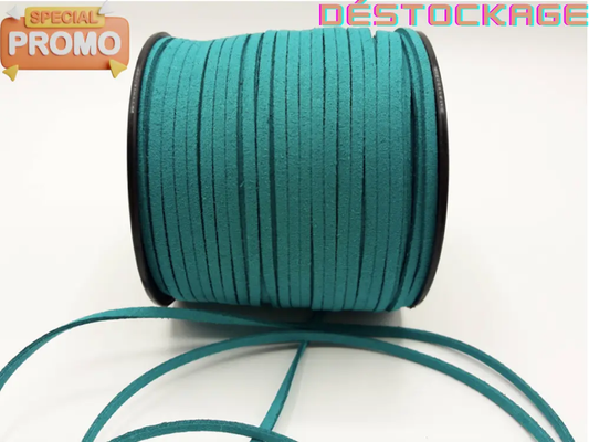 Cordon suédine Turquoise de 1,4 mm Les Précieuses Perles