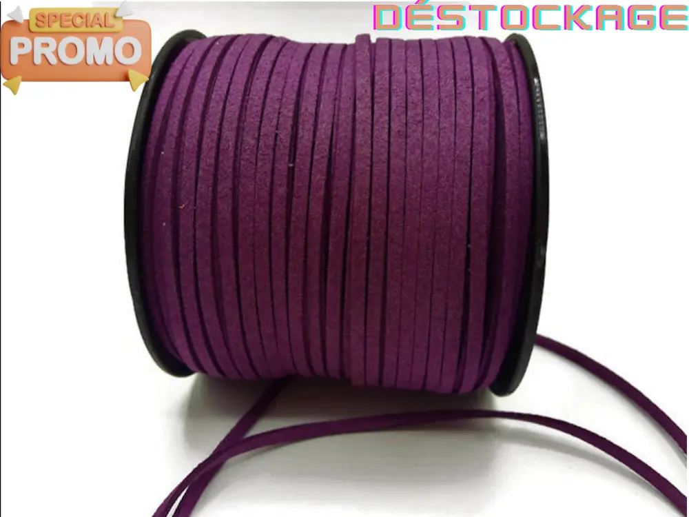 Cordon suédine violet de 1,4 mm Les Précieuses Perles