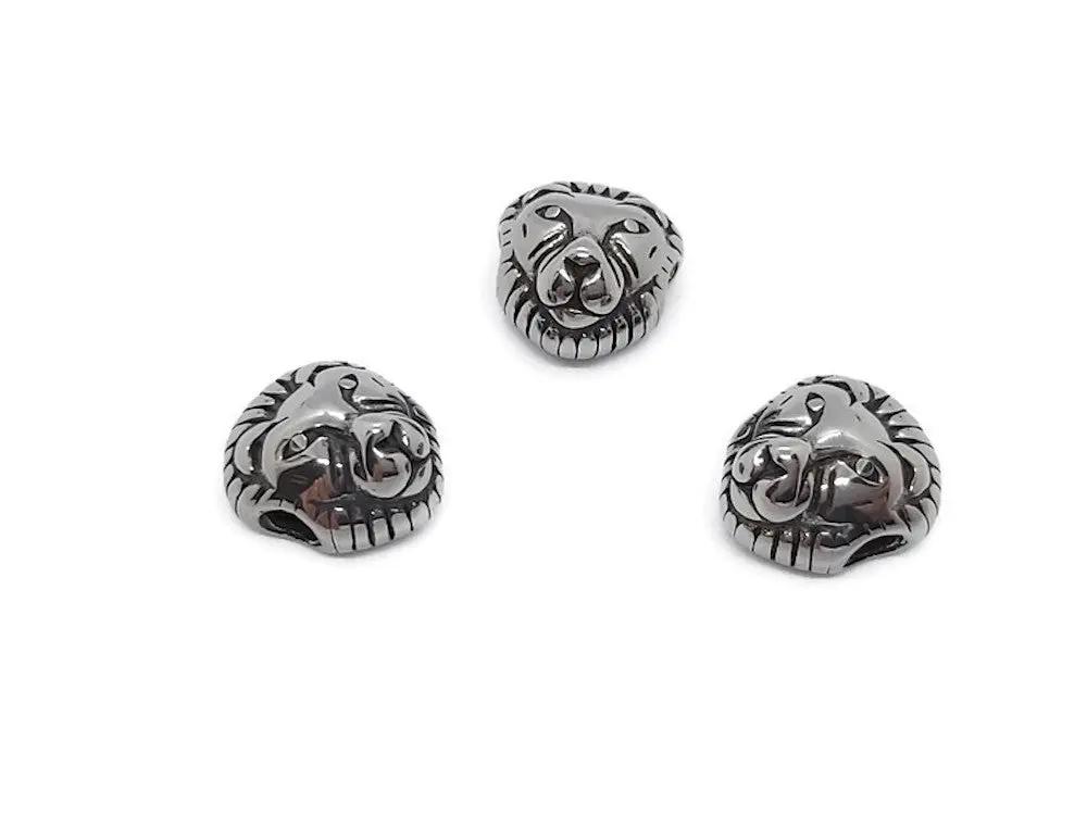 Perle décorative Tête de lion inox Les Précieuses Perles