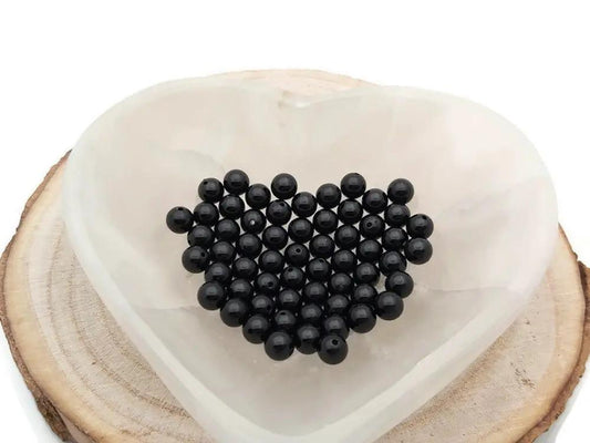 Tourmaline noire Grade A - 6 mm - 30/60 Perles Les Précieuses Perles