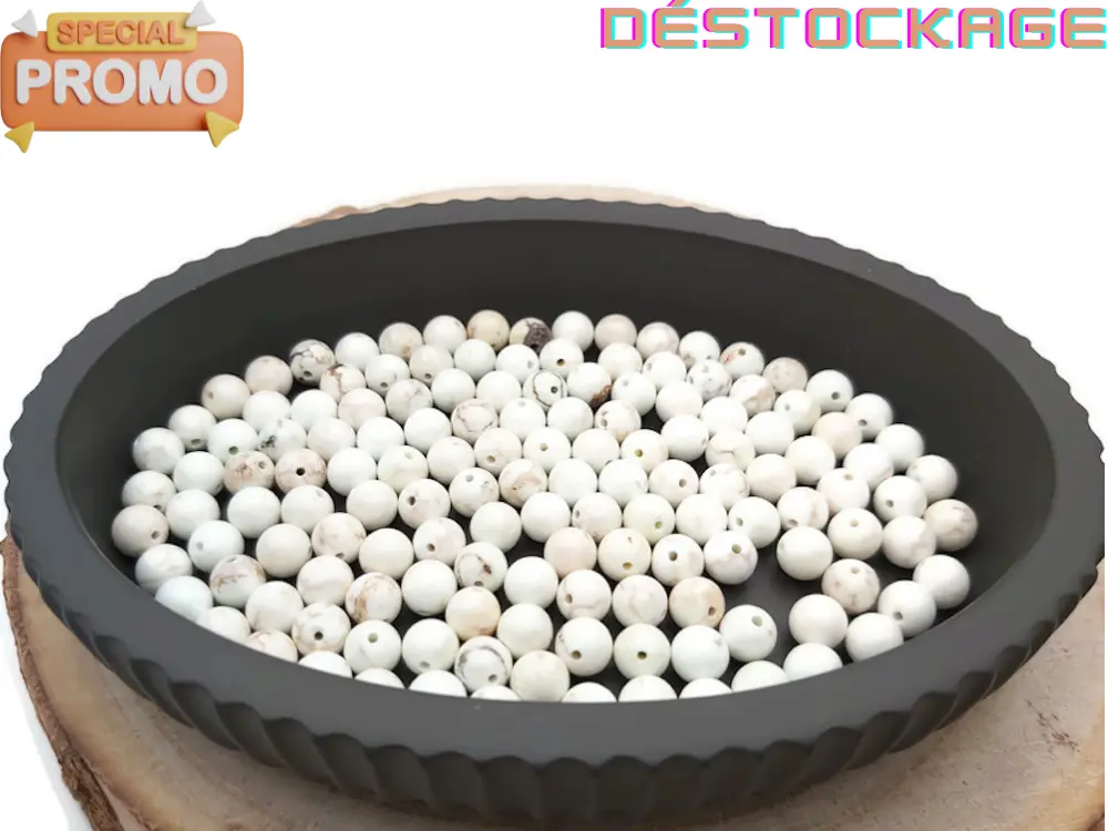 Turquoise blanche - 6 mm - 30/60 Perles Les Précieuses Perles