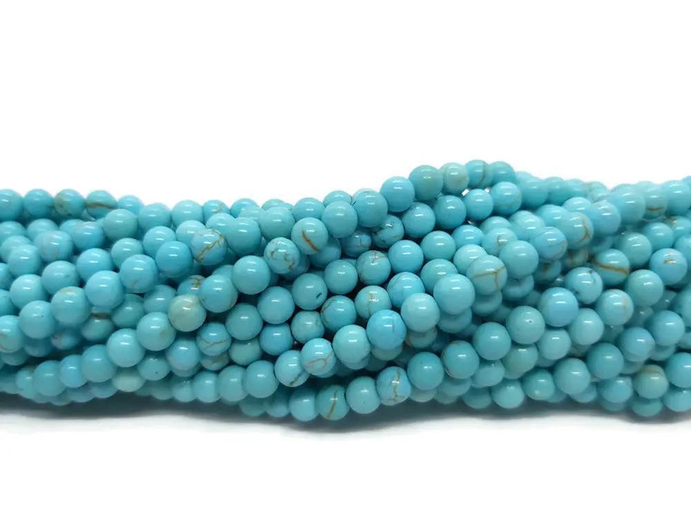 Howlite turquoise - 4 mm - 80 Perles Les Précieuses Perles