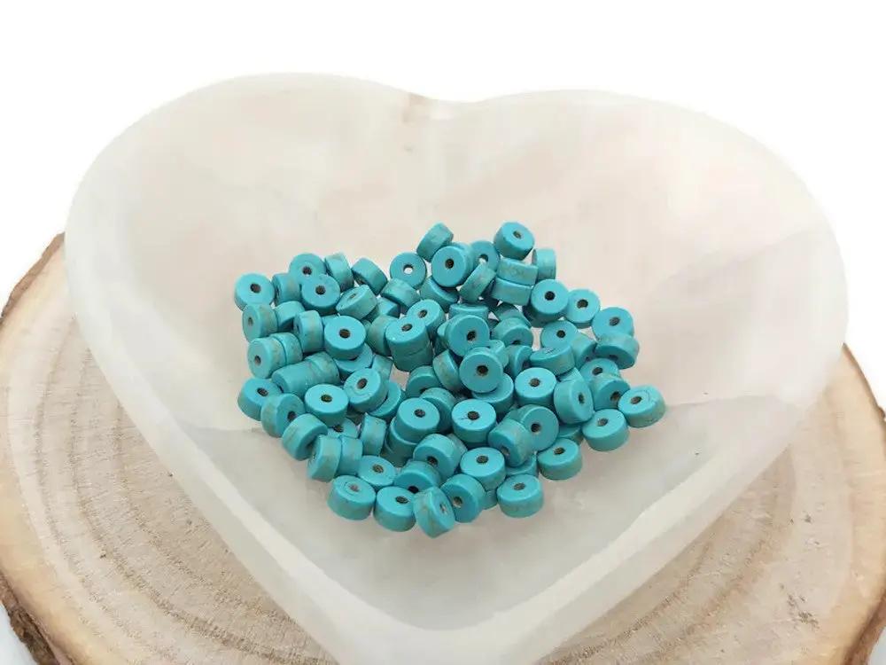 Turquoise synthétique - Rondelles 6 x 3 mm - 60/120 Perles Les Précieuses Perles