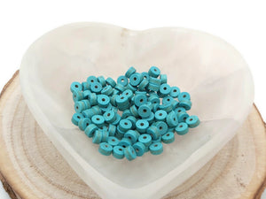Turquoise synthétique - Rondelles 6 x 3 mm - 60/120 Perles