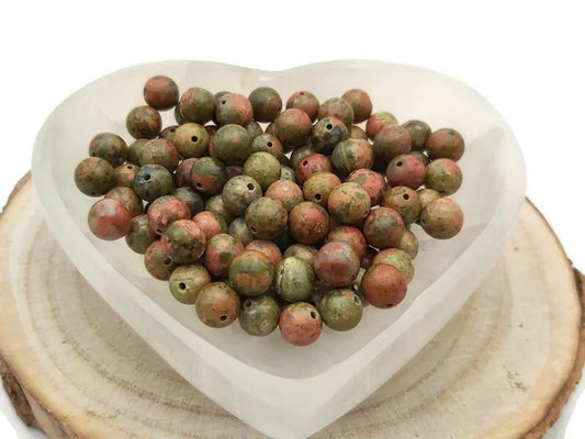 Unakite - 8 mm - 20/40 Perles Les Précieuses Perles