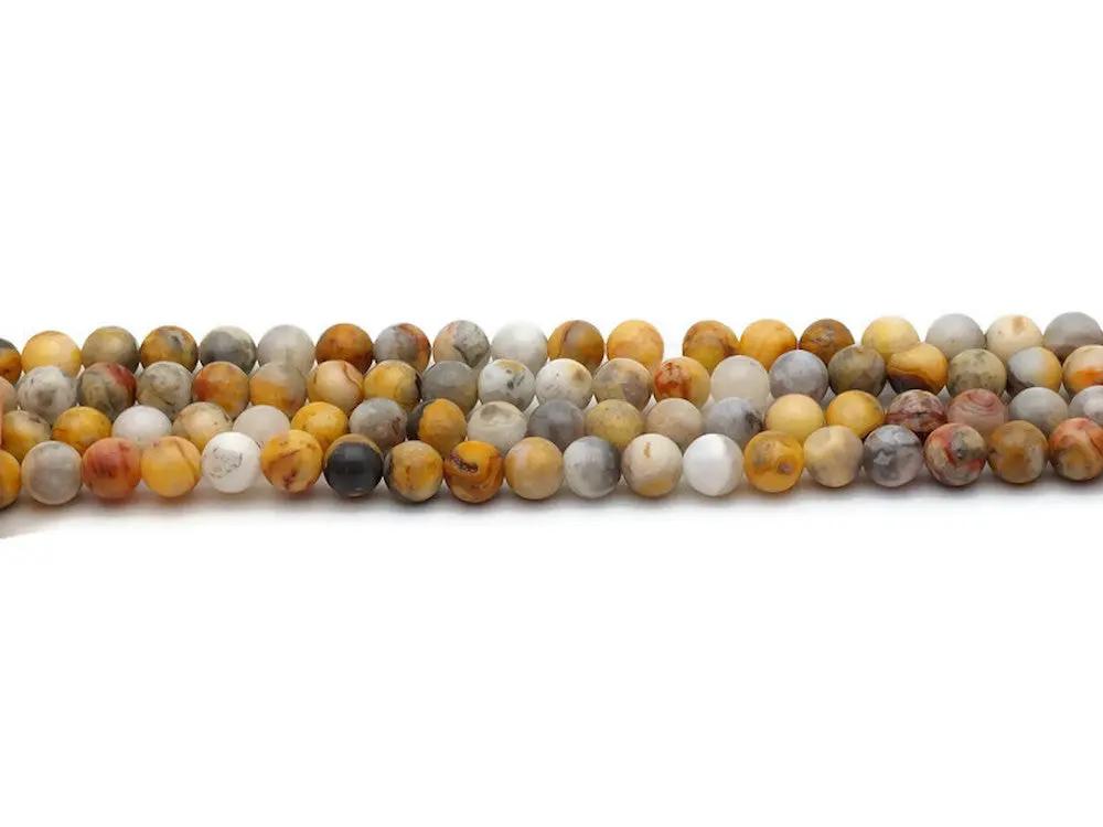 Agate Crazy Lace beige - 6 mm - 30/60 Perles Les Précieuses Perles