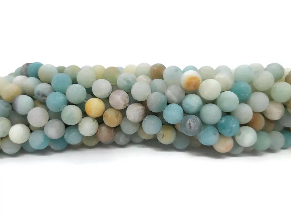 Amazonite Givrée - 8 mm - 20/40 Perles Les Précieuses Perles