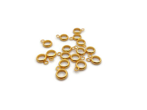 Bélière anneau inox doré - 7 mm - Lot de 10/20