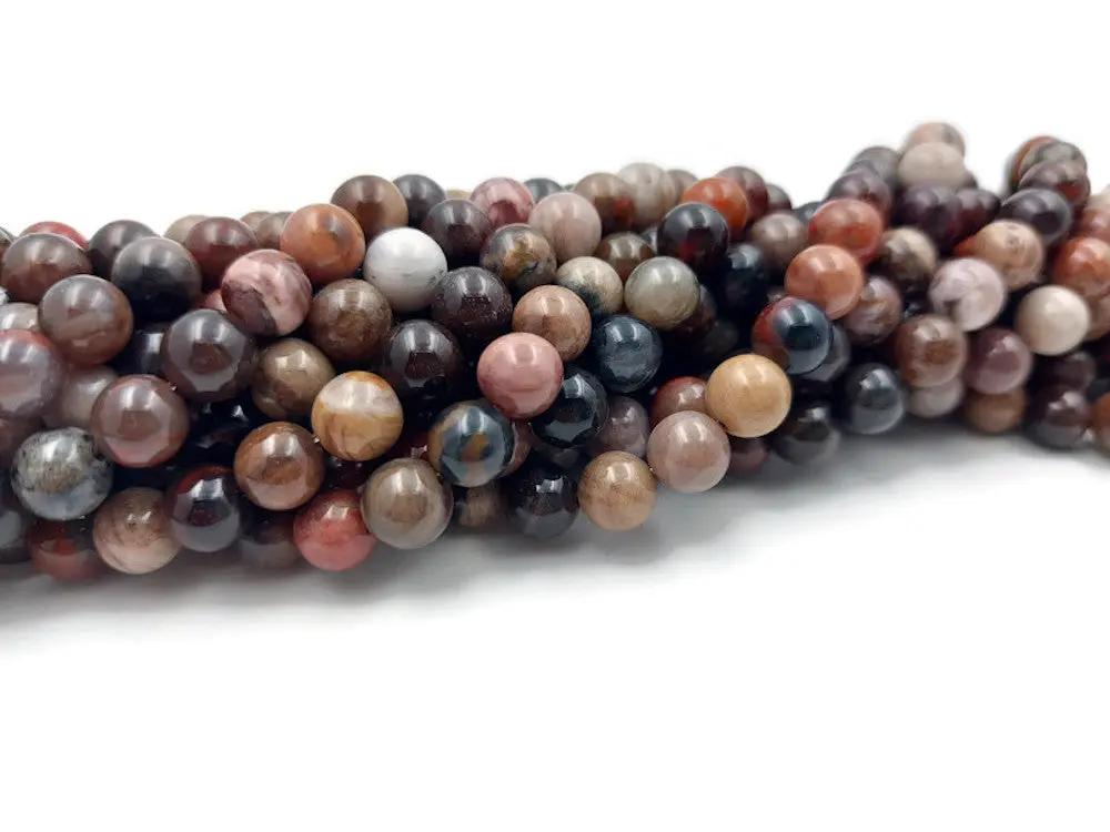 Bois fossilisé - Bois pétrifié - 8 mm - 20/40 Perles Les Précieuses Perles