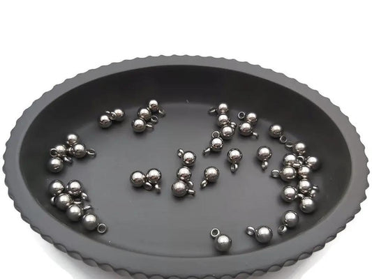Breloque boule inox de 6 mm - Lot de 10/20 Les Précieuses Perles