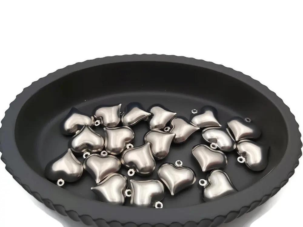 Breloque cœur inox - Lot de 10/20 Les Précieuses Perles