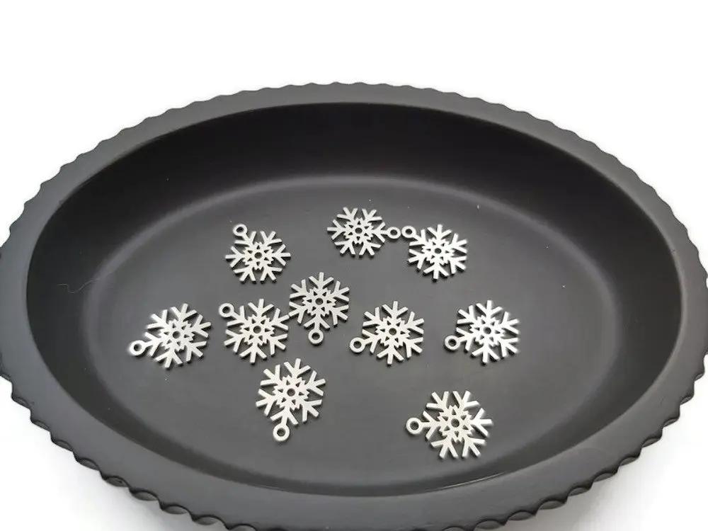 Breloque inox flocon de neige - Lot de 5/10 Les Précieuses Perles