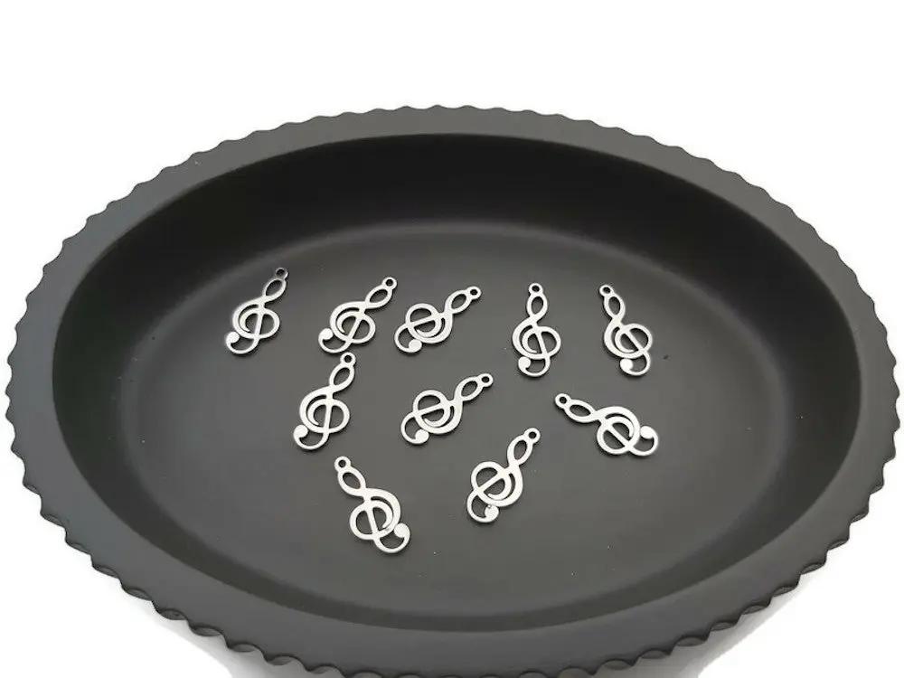 Breloque note de musique inox - Lot de 10 Les Précieuses Perles