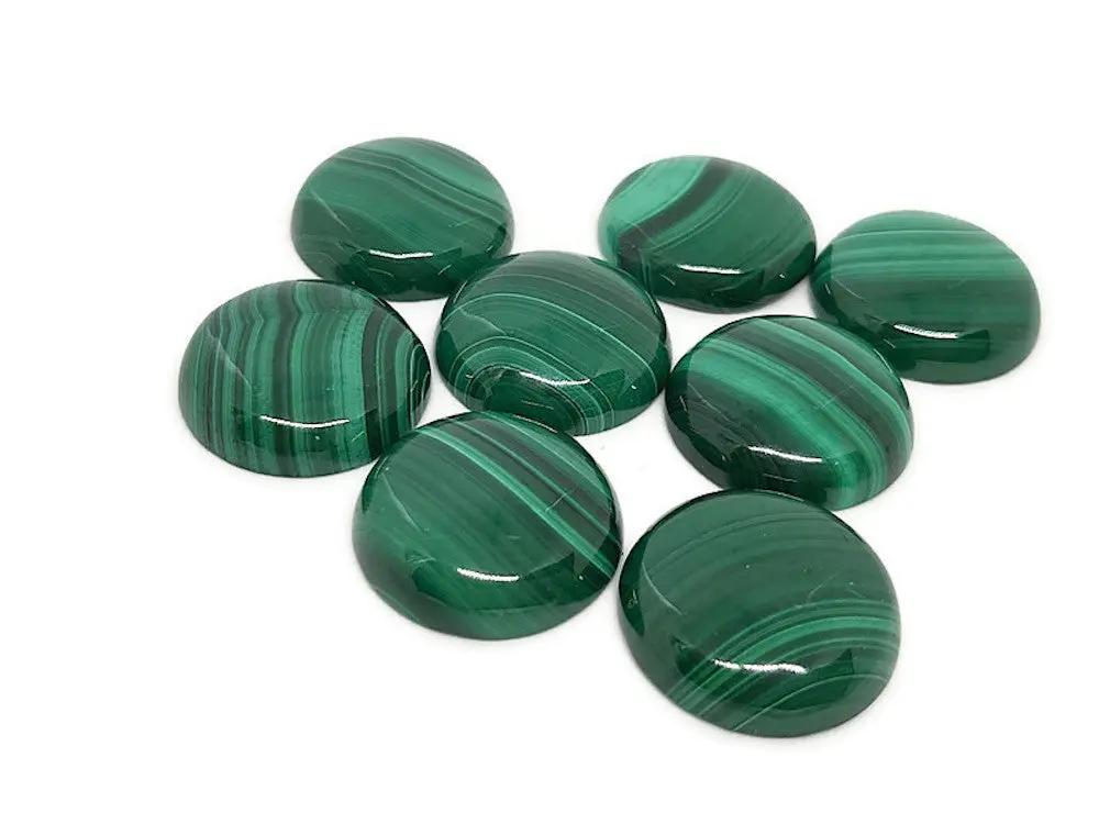 Malachite - Cabochon rond -      20 mm Les Précieuses Perles