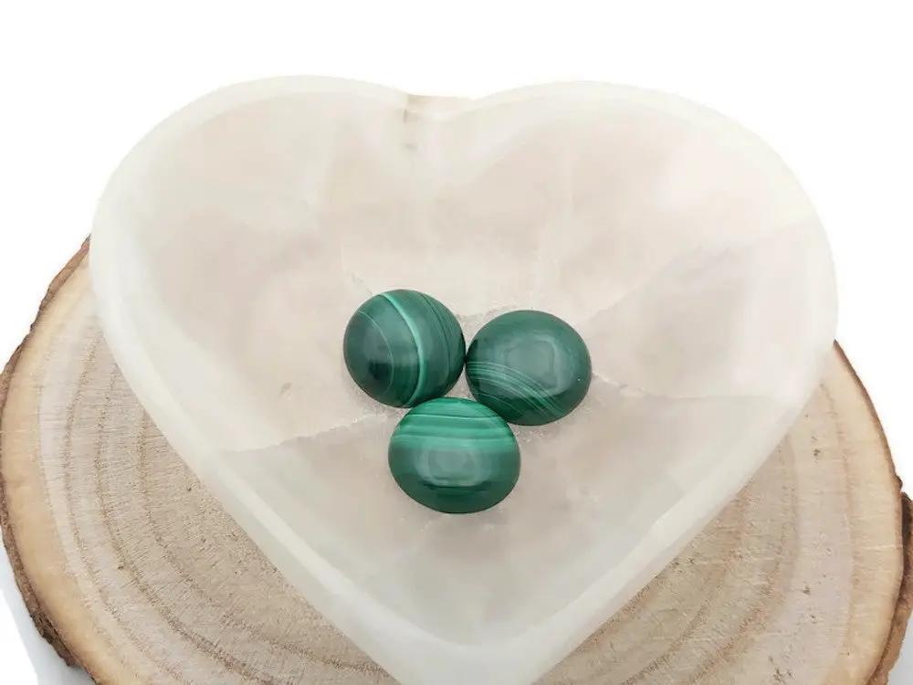Malachite - Cabochon rond -      20 mm Les Précieuses Perles