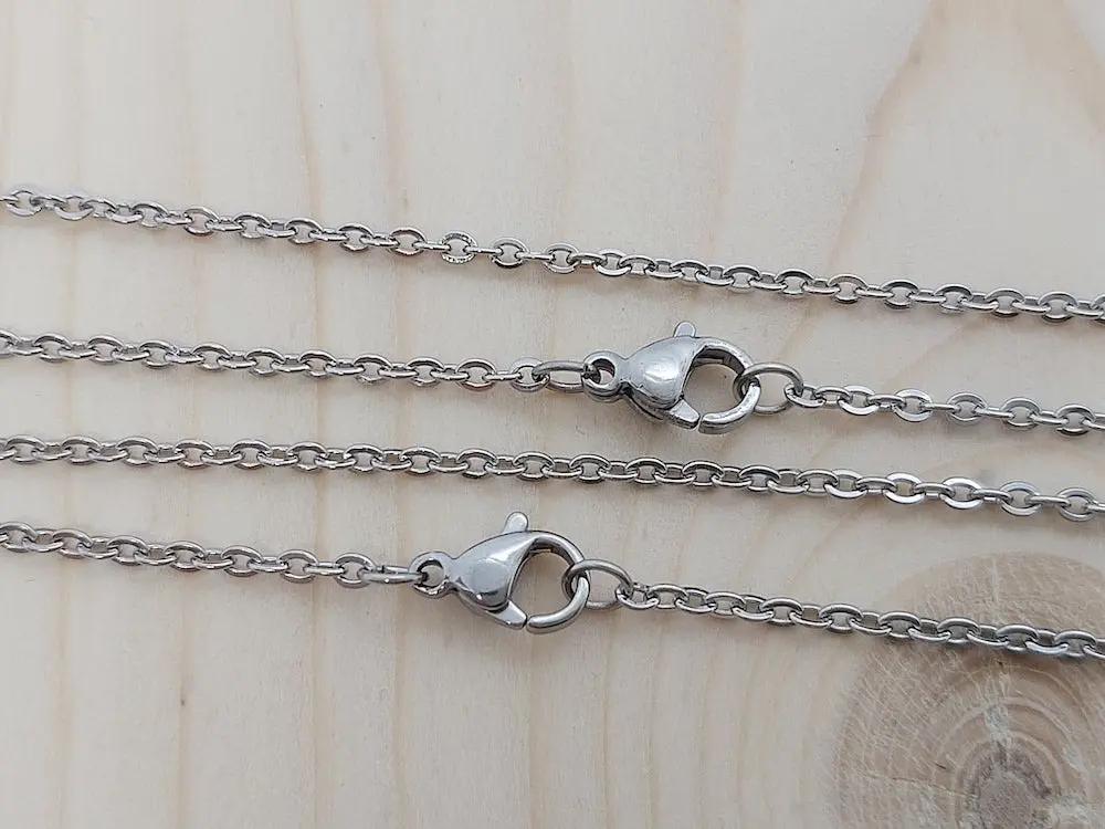 Chaîne collier inox - 45 cm - Lot de 10 Les Précieuses Perles