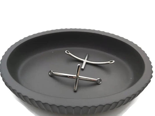 Connecteur croix inox Les Précieuses Perles