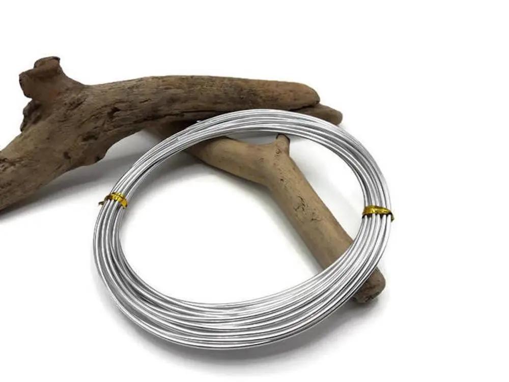 Fil aluminium 1,5 mm argenté Les Précieuses Perles