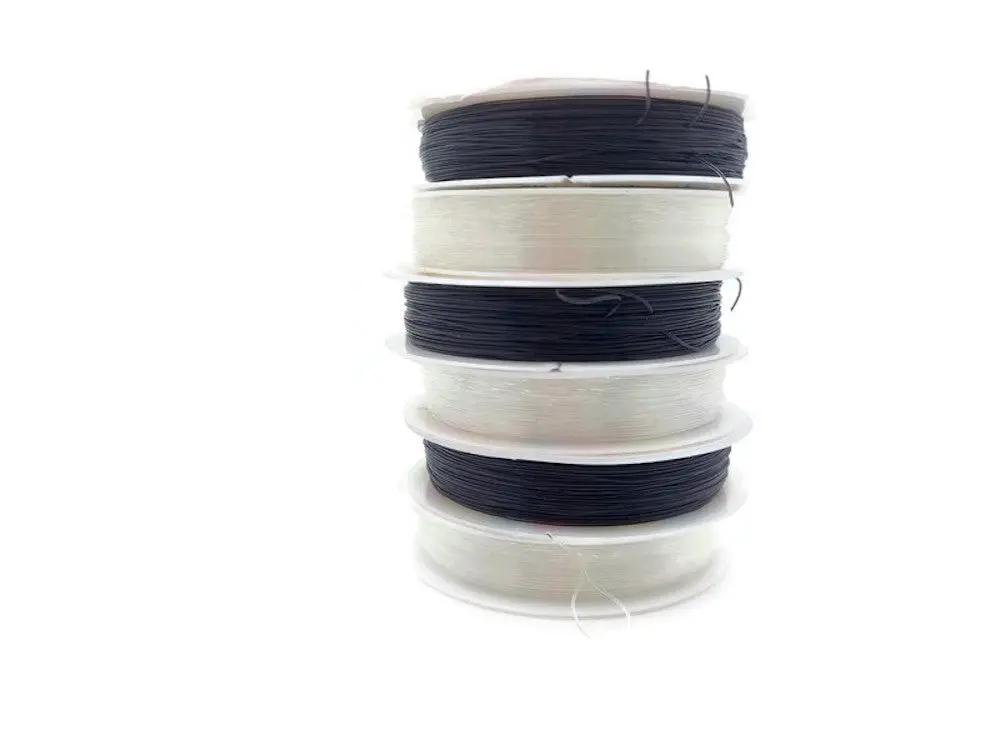 Fil élastique transparent ou noir - de 0,5 à 1 mm Les Précieuses Perles