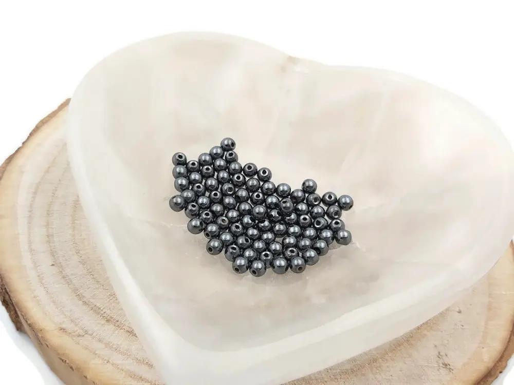 Hématite synthétique noire - 4 mm - 80 Perles Les Précieuses Perles