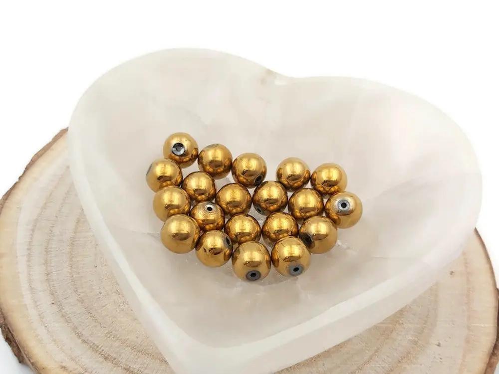Hématite synthétique or - 10 mm - 20 Perles Les Précieuses Perles