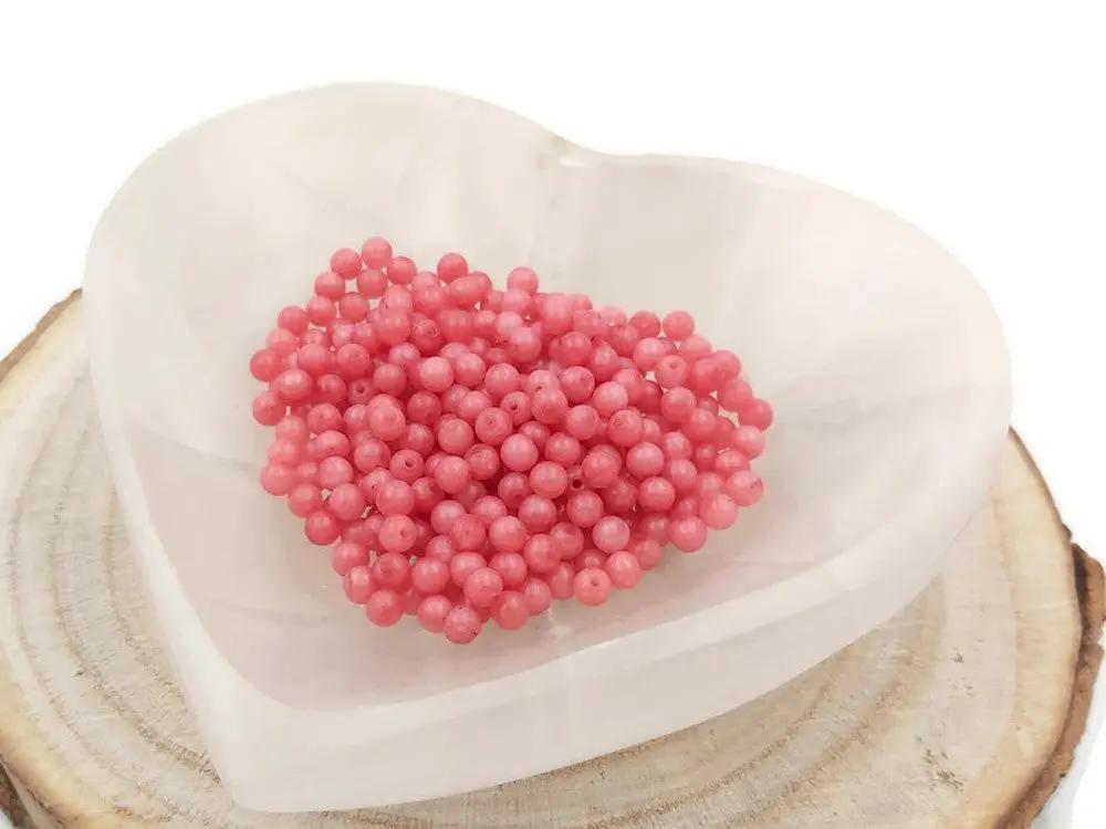 Jade de Malaisie corail - 4 mm - 80 Perles Les Précieuses Perles