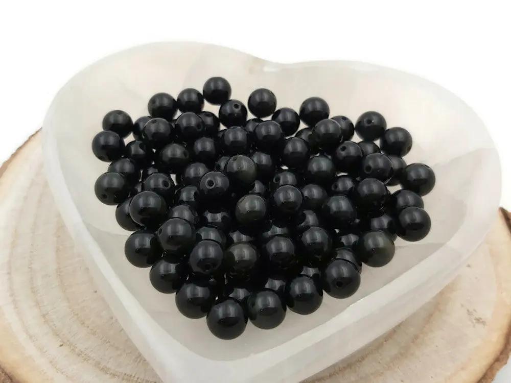 Obsidienne grade AAA - 8 mm  - 20/40 Perles Les Précieuses Perles