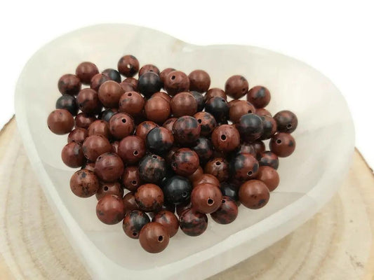 Obsidienne Acajou - 8 mm - 40 Perles Les Précieuses Perles