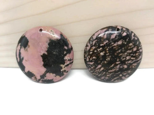 Pendentif Rhodonite 35 mm - 1 pièce Les Précieuses Perles