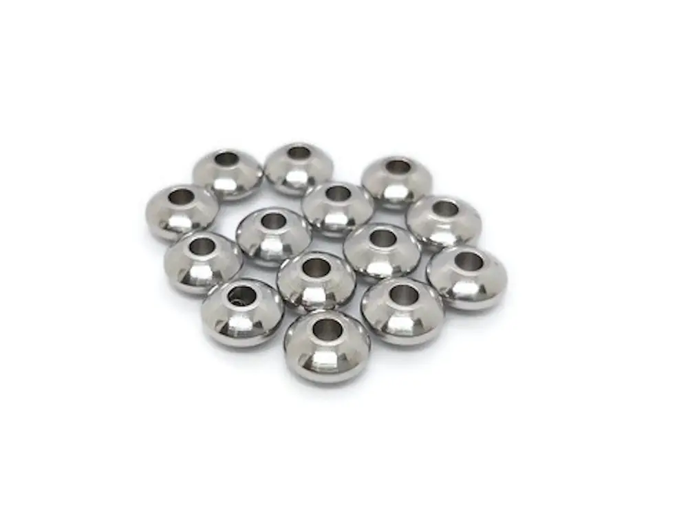 Perles rondelles inox - 6 x 3 mm - Lot de 20 Les Précieuses Perles