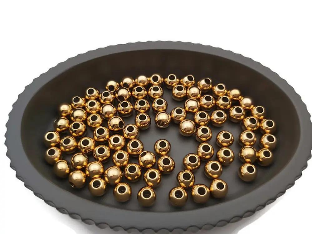 Perles rondes 8 mm trou 3 mm inox - 10/20 Perles Les Précieuses Perles