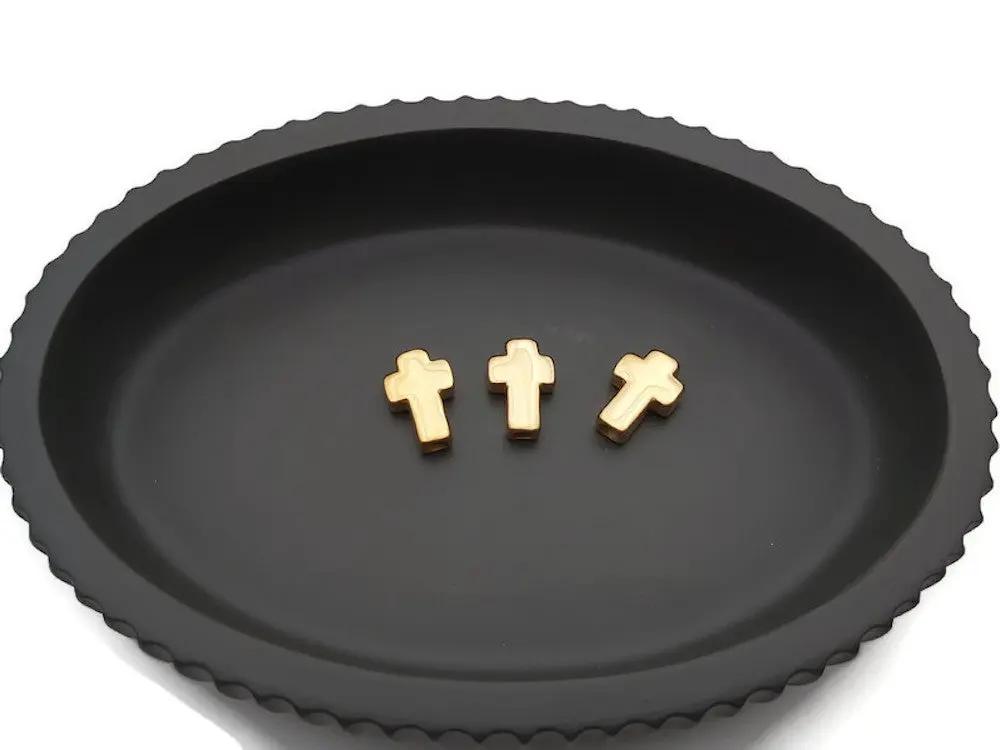 Perle décorative croix inox Les Précieuses Perles