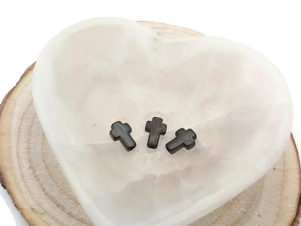 Perle décorative croix inox Les Précieuses Perles