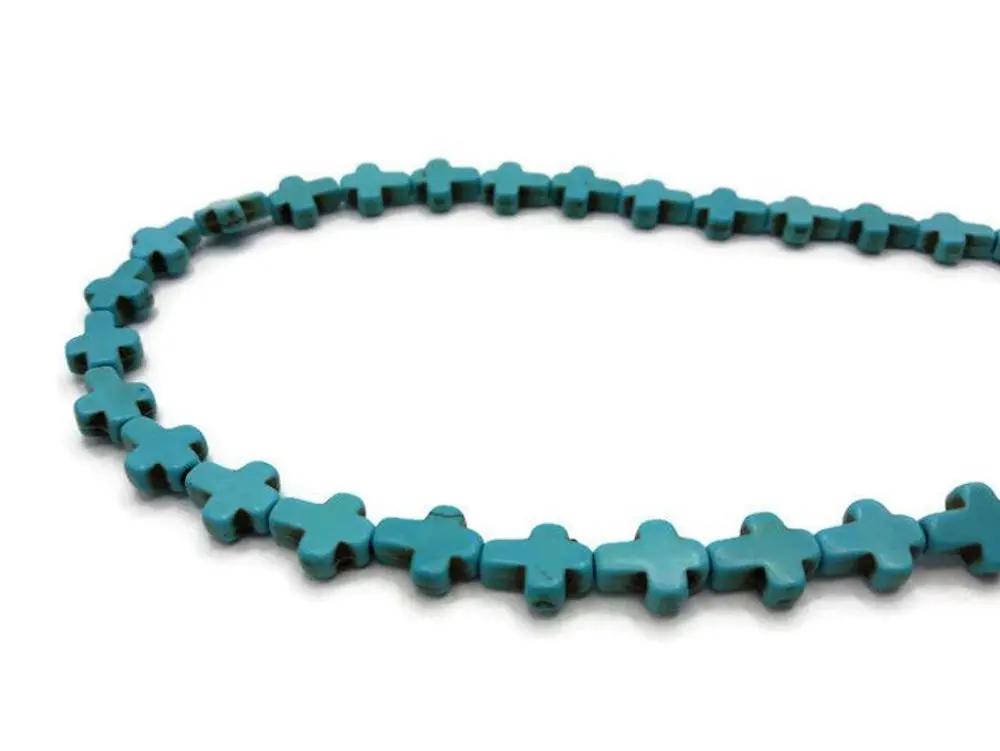 Turquoise synthétique - Croix percées - 20/40 Perles Les Précieuses Perles