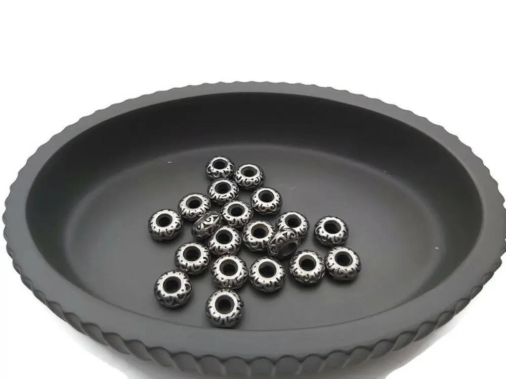 Perle décorative inox 9 x 4 mm Les Précieuses Perles