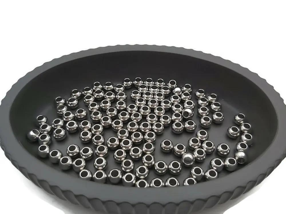 Perles intercalaires inox 6 x 4,5 mm - Lot de 40 Les Précieuses Perles