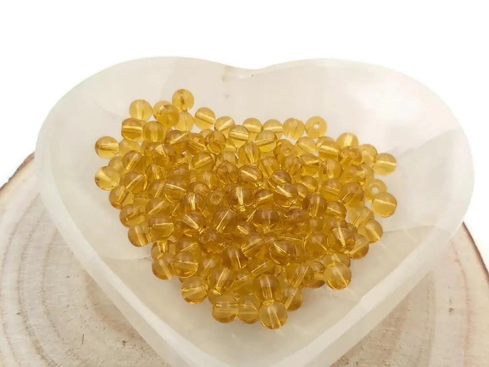 Perles en verre - Jaune - 6 mm - 60 Perles Les Précieuses Perles