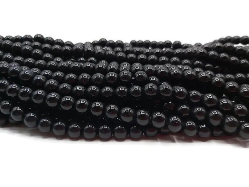 Perles en verre - Noir - 8 mm - 40 Perles Les Précieuses Perles