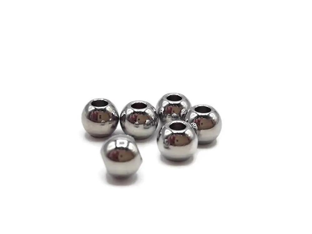 Perles rondes inox - 4 x 3 mm - Lot de 50/100 Les Précieuses Perles
