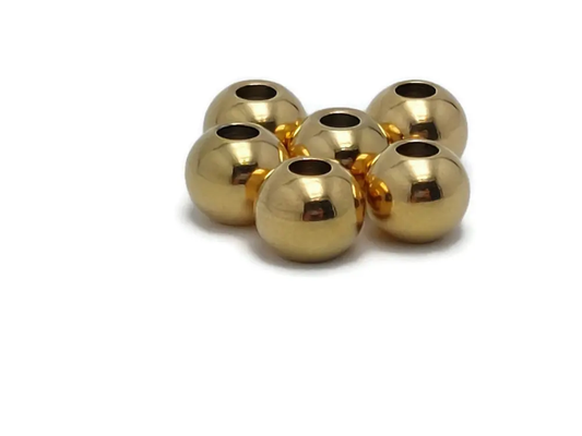 Perles rondes 8 mm trou 3 mm inox - 10/20 Perles Les Précieuses Perles