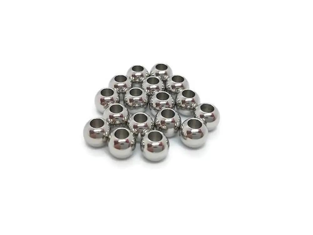 Perles intercalaires inox 6 x 4,5 mm - Lot de 40 Les Précieuses Perles