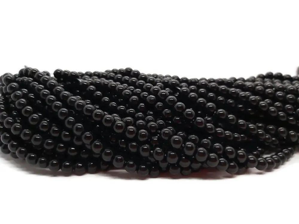 Perles en verre - Noir - 6 mm - 60 Perles Les Précieuses Perles