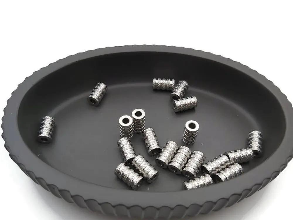 Colonnes rainurées inox - 11 x 6 mm - 10/20 Perles Les Précieuses Perles