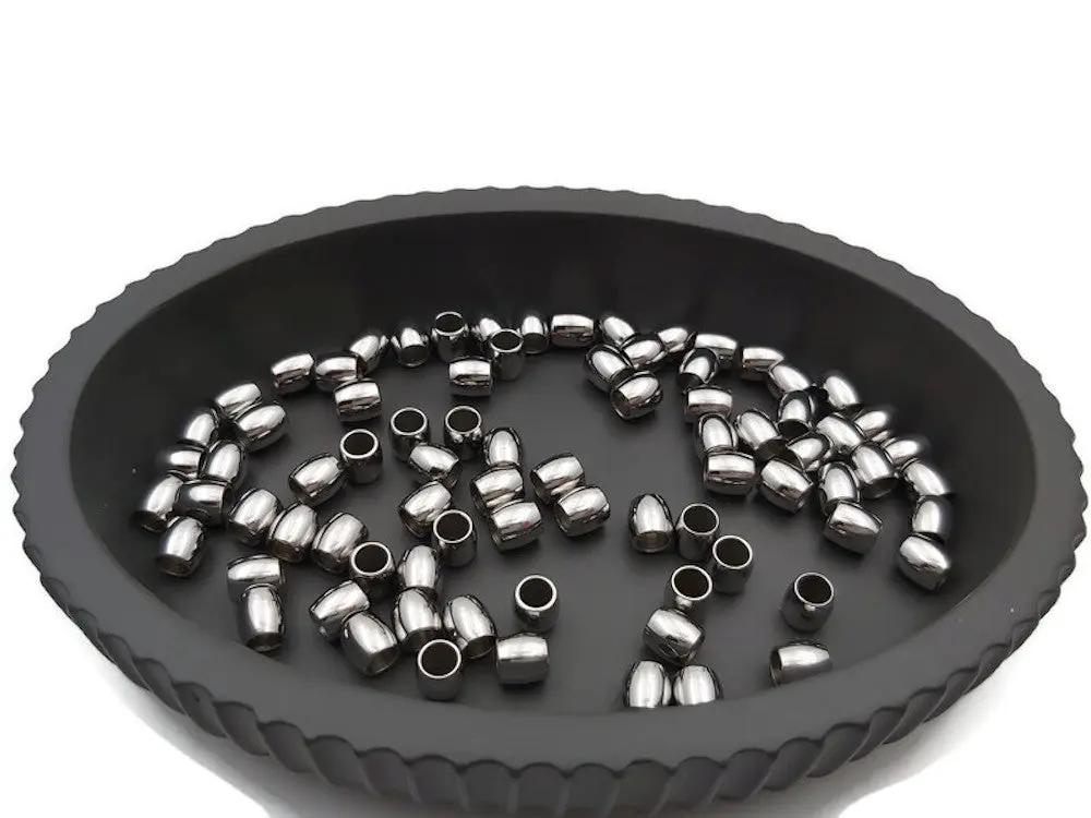 Perles tonneaux 6 mm inox - Lot de 20/40 Les Précieuses Perles